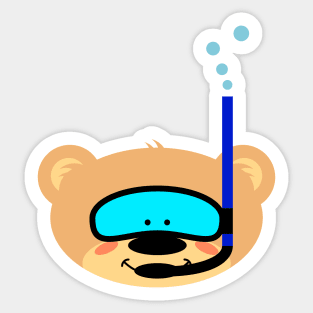 Teddy bear Diver with Diving Mask Sticker